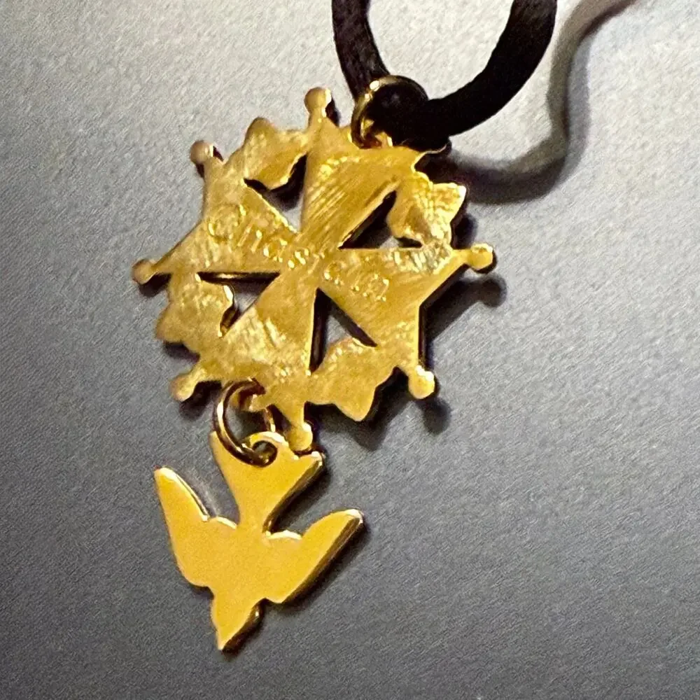 Enamel Huguenot Cross Necklace by Chuck Norton Designs - Picture 5 of 8